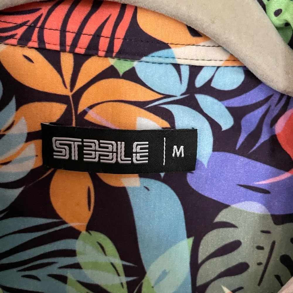 Colorful Leaf Print Men's Casual Shirt - Picture 3 of 9